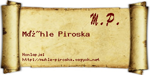 Mühle Piroska névjegykártya